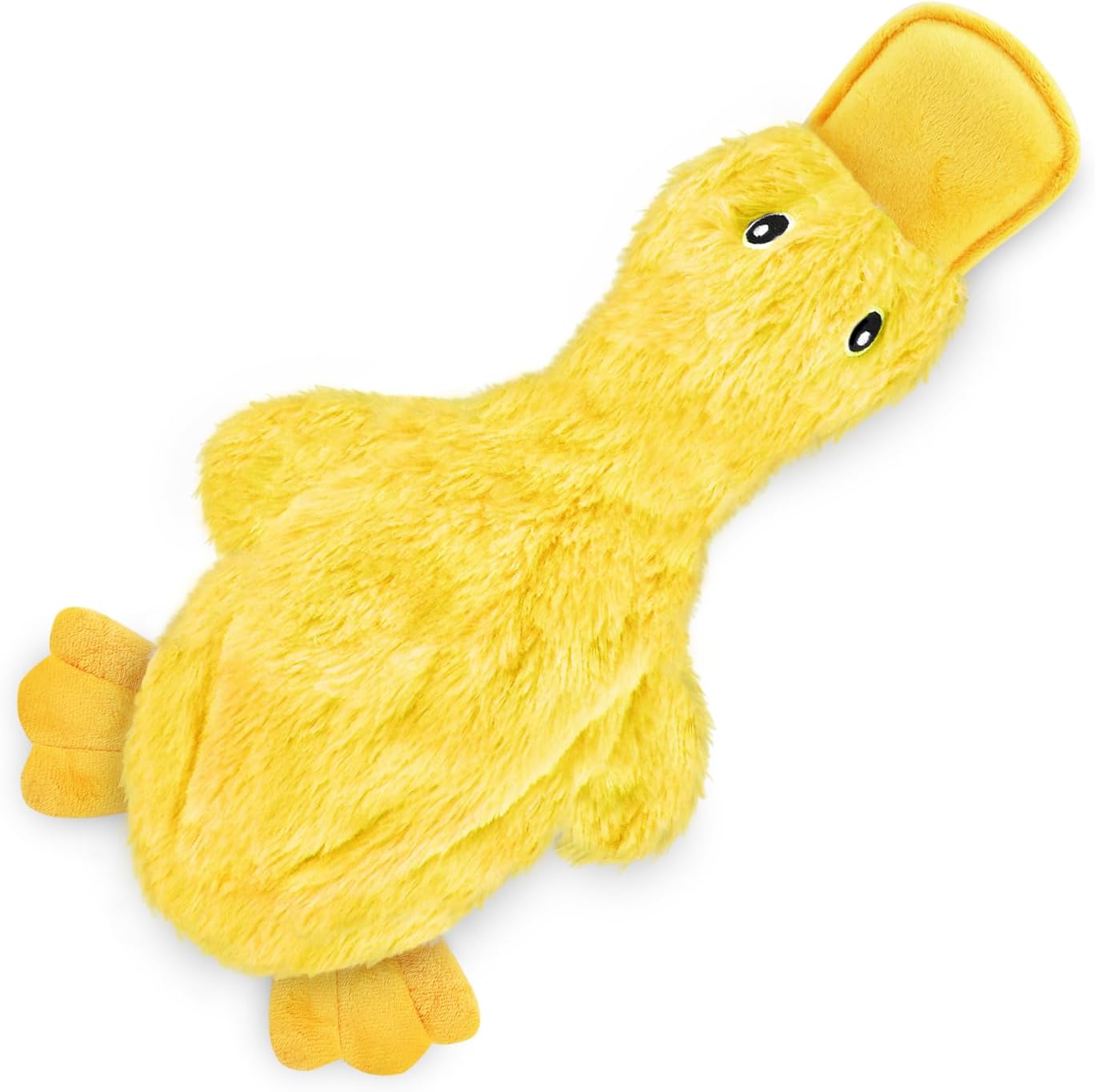 Petvexa Squeaky Crinkle Duck Dog Toy, Stuffing Free Plush Toy for Small, Medium and Large Dogs
